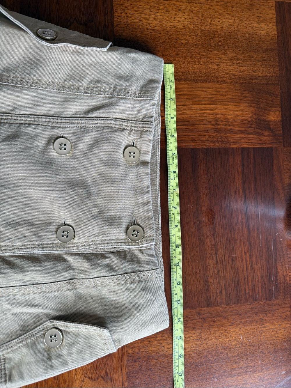 Farm Rio Tan Button Front Midi Skirt | Military Utility Skirt with Pockets M - Picture 5 of 8